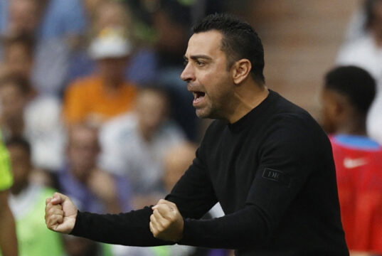 Xavi celebrates Barcelona's dominant win over Real Betis